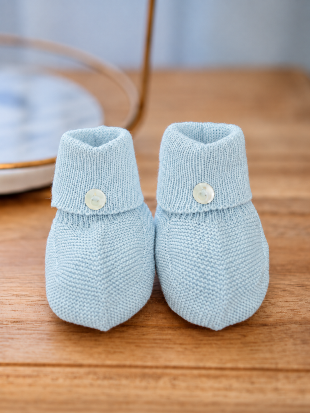 Gestrickte Babyschuhe Peppita chaussons bébé tricoté en coton biologique