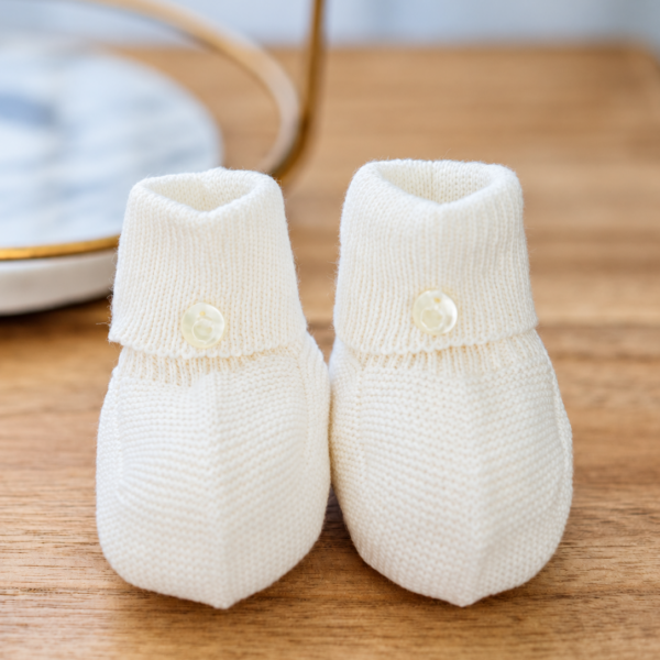 Chaussons tricotés blancs